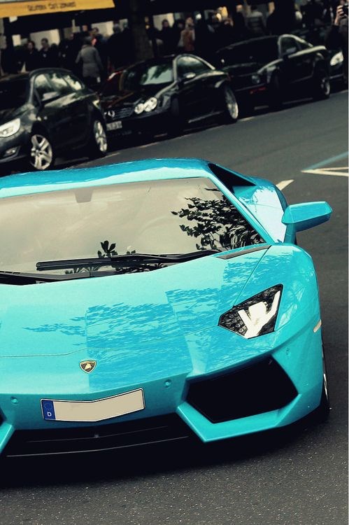 Skyblue Lamborghini Aventador.