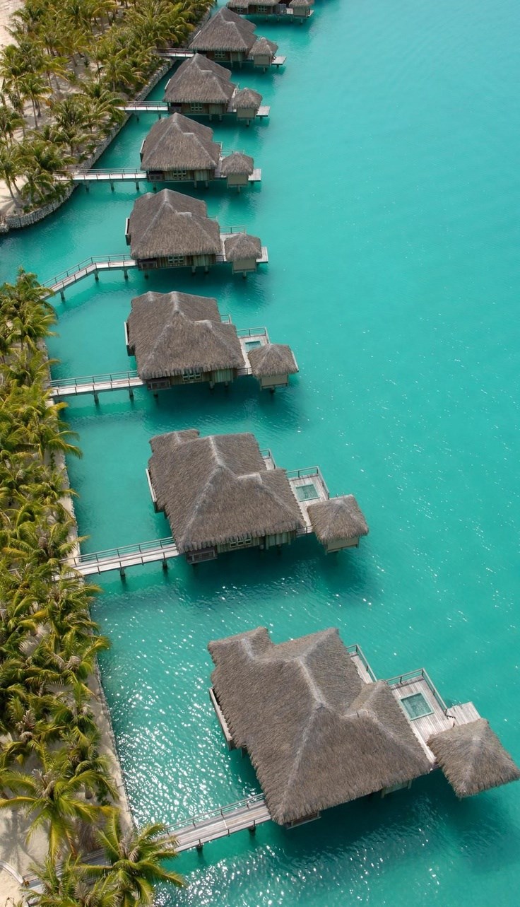 Luxury villas in Bora Bora.