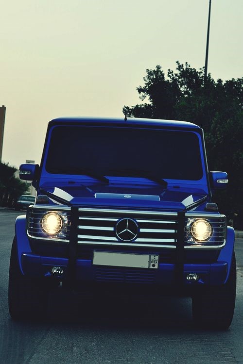 Blue Mercedes G55 AMG.