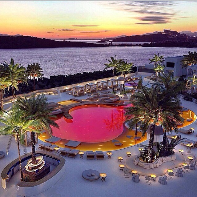 Red pool in Ibiza, Spain.