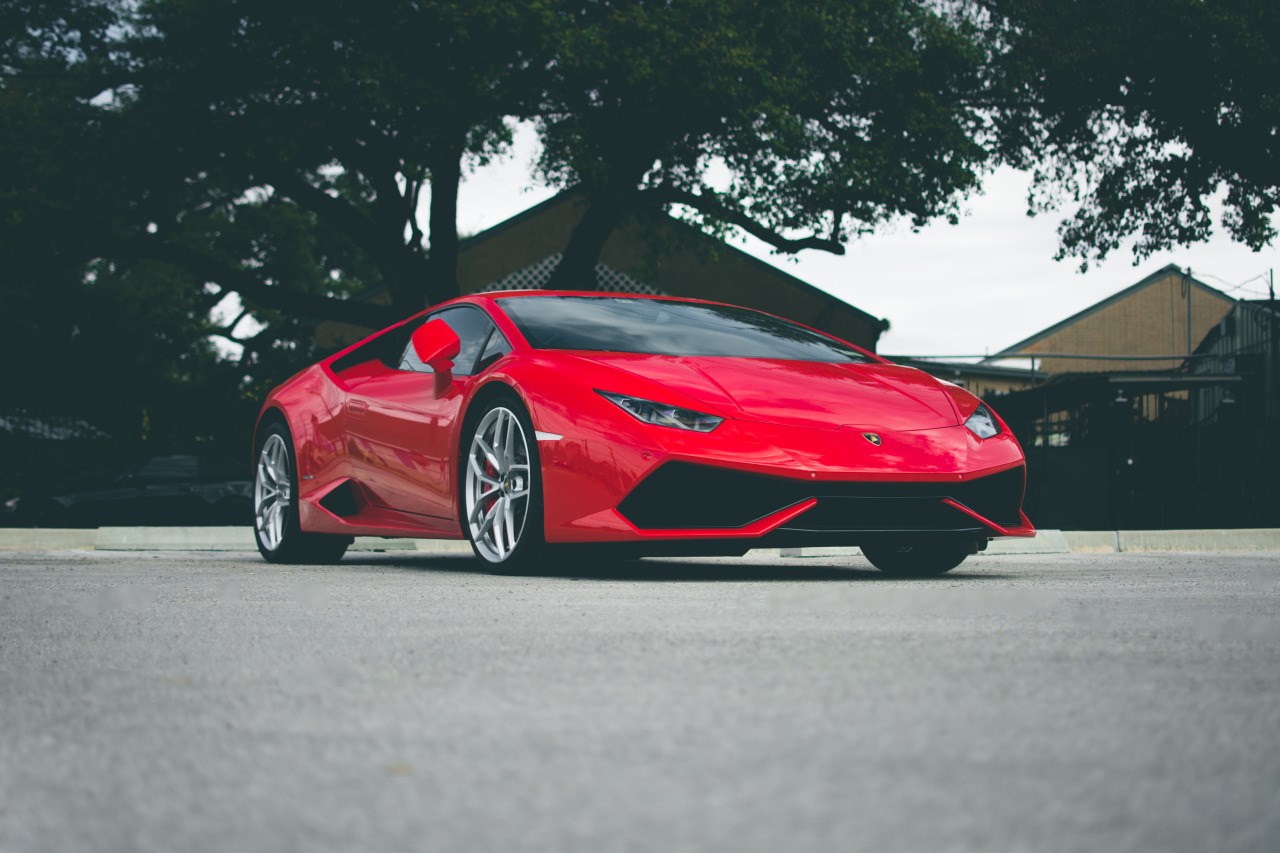 Red Lamborghini Huracan.