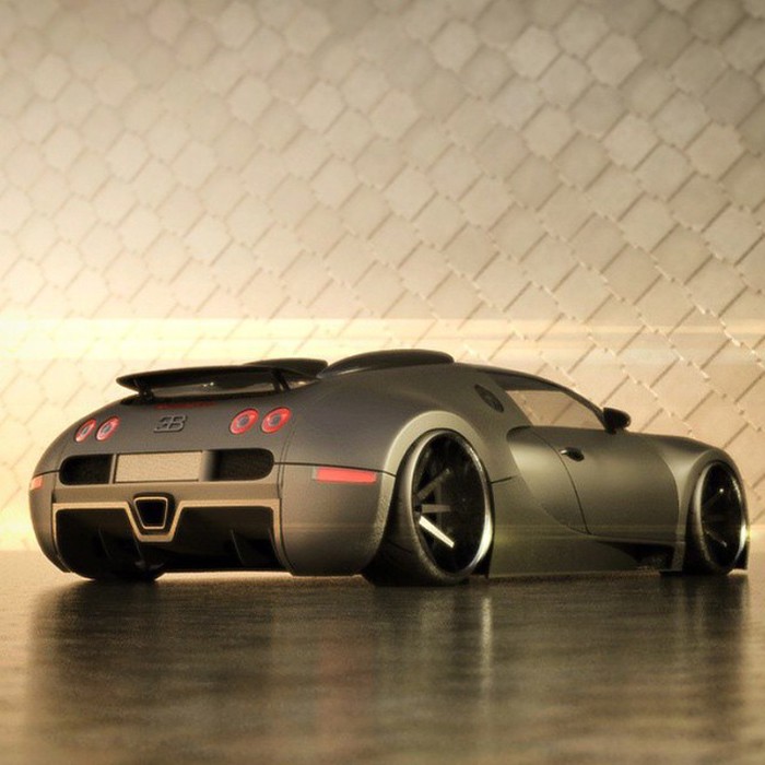 Matte grey Bugatti Veyron.