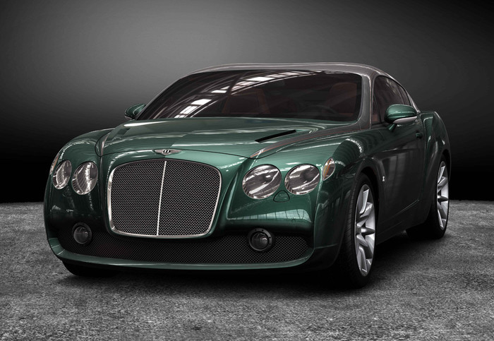 Green Bentley Continental.