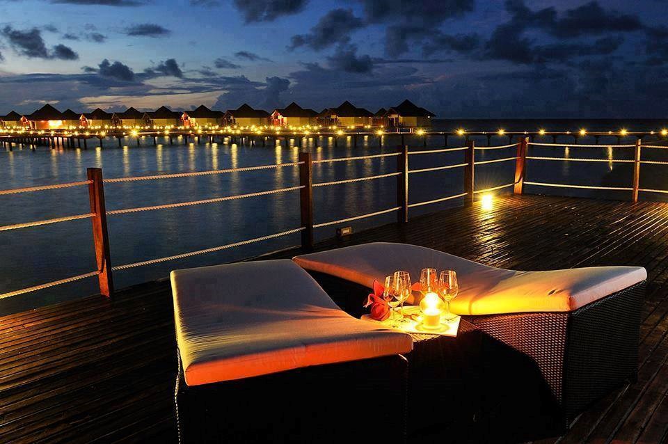 Relaxing night in Maldives.