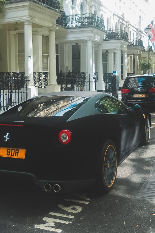 Velvet wrapped Ferrari. 