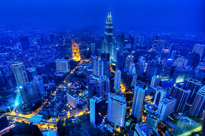 Magnificent Kuala Lumpur by night.