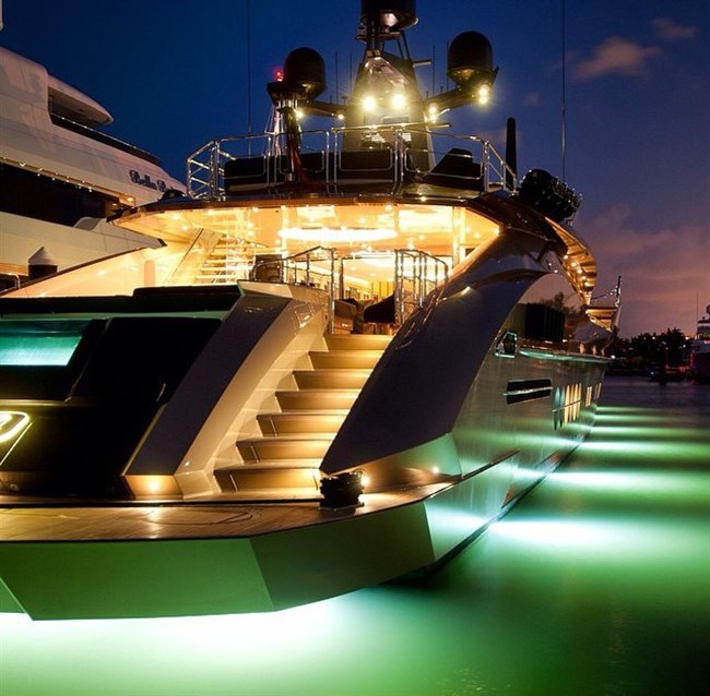 Yachts look even better at night.