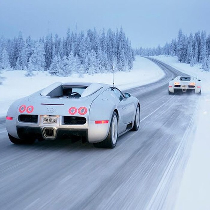 Bugatti in snow.