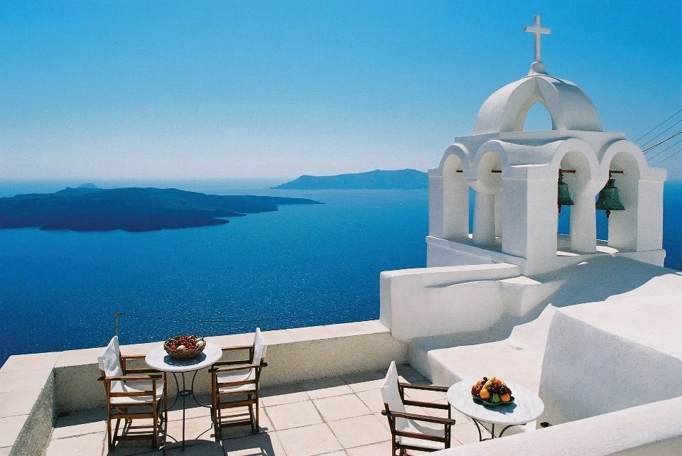 Beautiful view in Santorini, Greece.