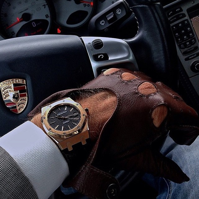 Audemars Piguet Royal Oak in Rose Gold and a Porsche.