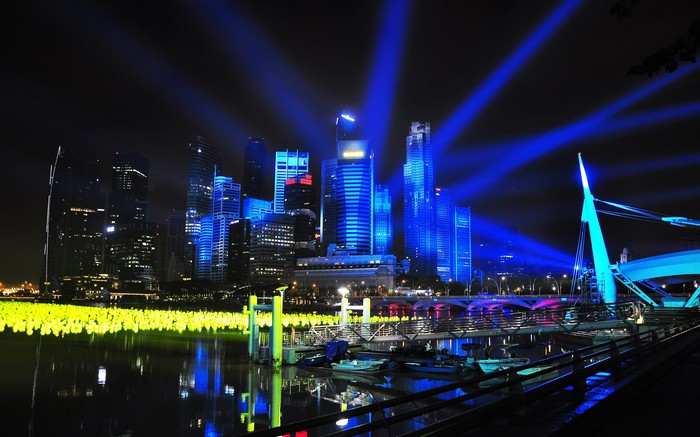 Singapore by night.