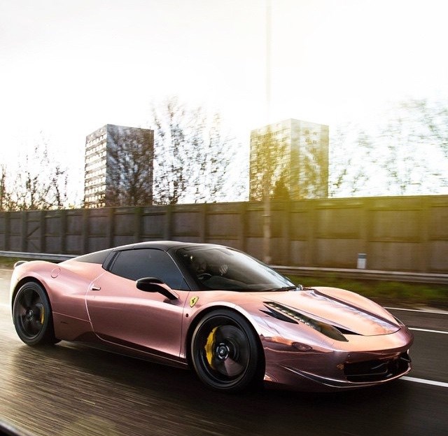 Rose Gold wrapped 458 Spider.