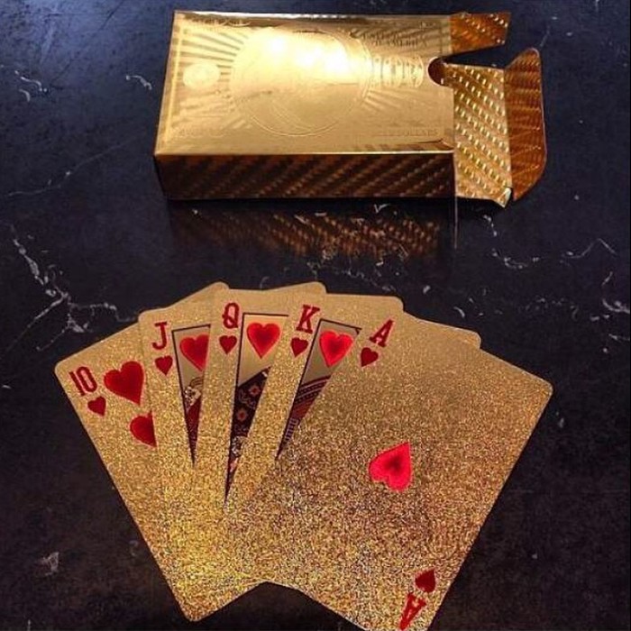 24kt gold playing cards.