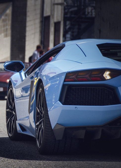 Baby blue Aventador.