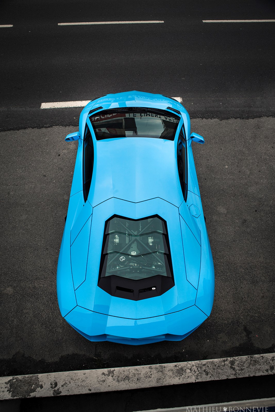 Baby blue Lamborghini.