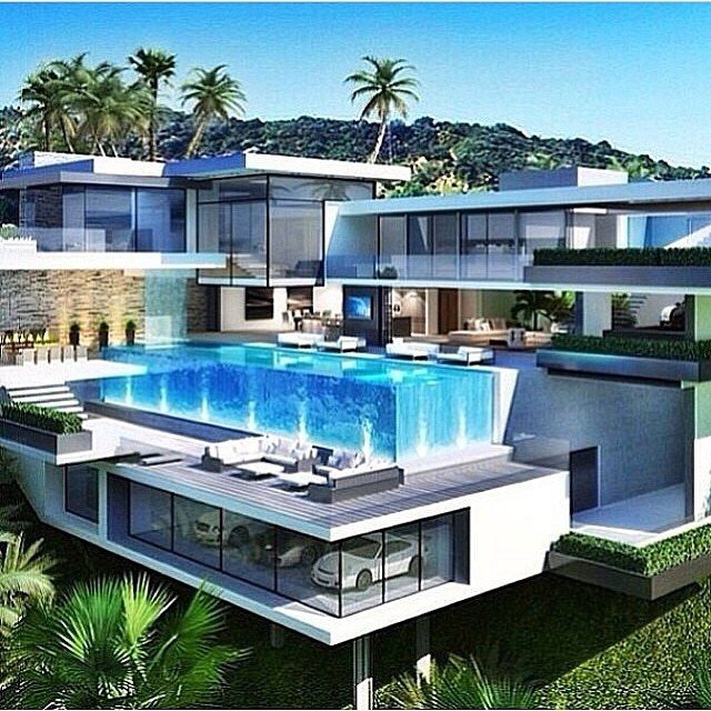 Epic hillside mansion.