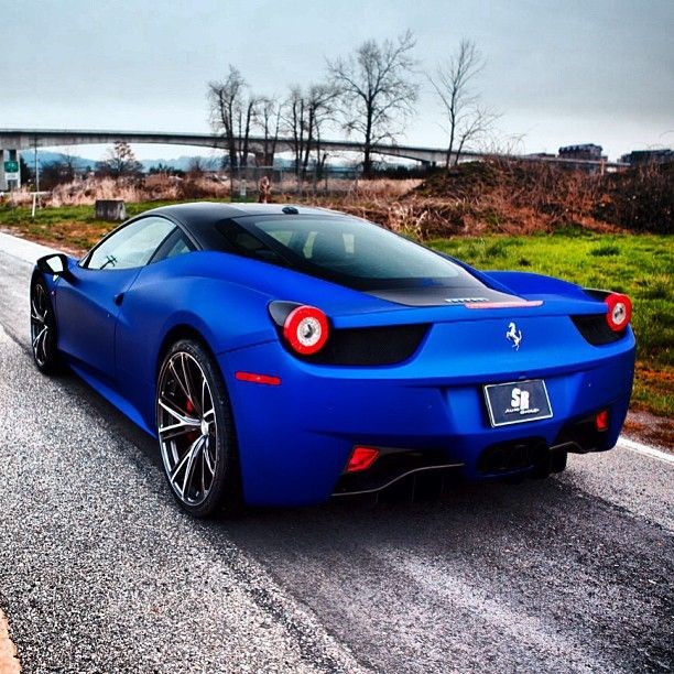 Matte Blue Ferrari 458 Italia.