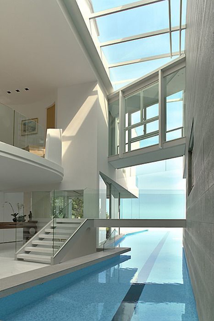 Amazing interior/exterior pool. 