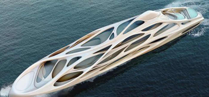 Zaha Hadid 128m Superyacht of the Future for Blohm + Voss.