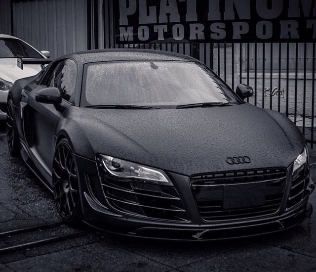 Matte black Audi R8.