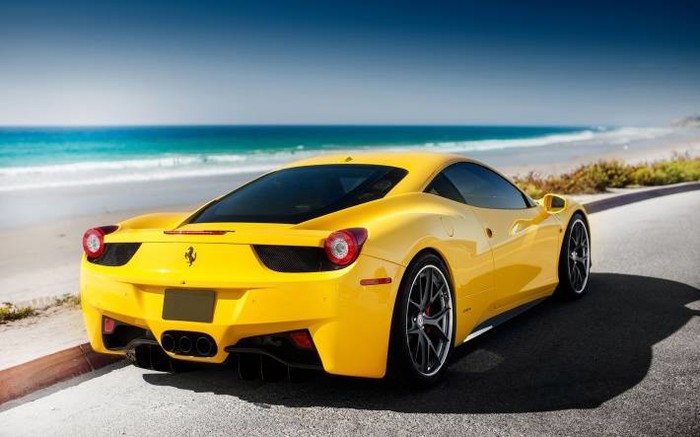 Yellow Ferrari.