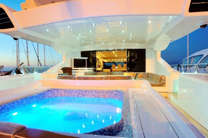 Sunset on a yacht.