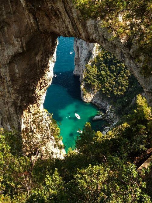 Amazing Natural Arch in Capri, Italy.