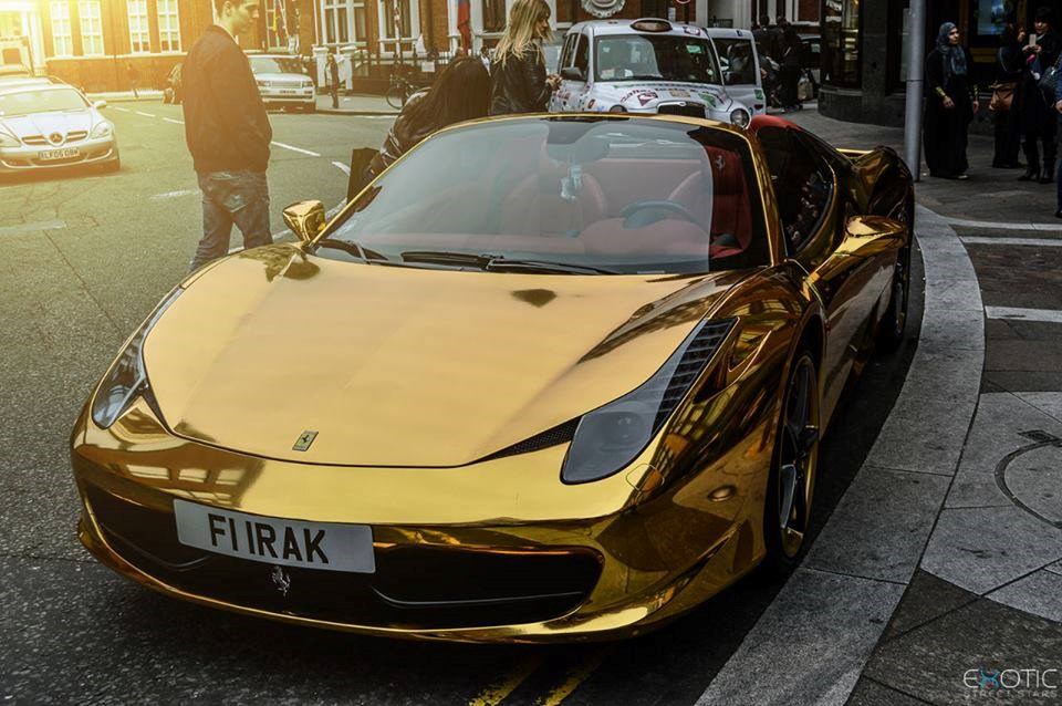 Chrome gold Ferrari.