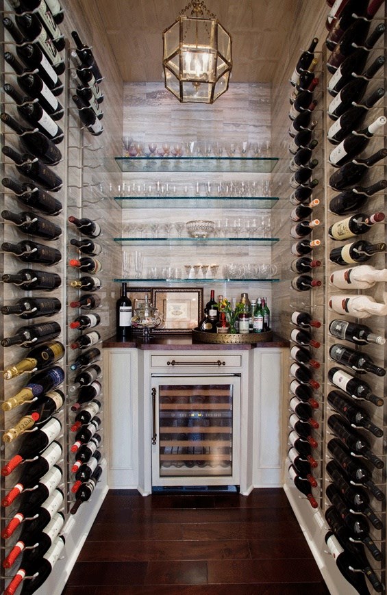 Awesome wine room designed by Paul Davis Interiors.