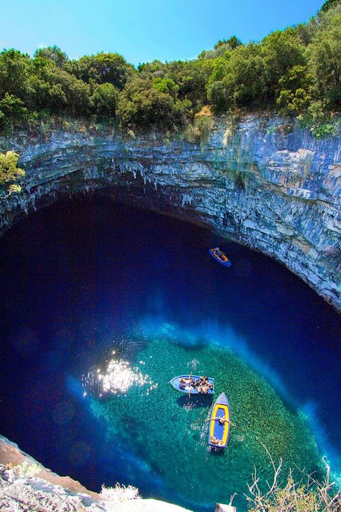 Melissani cave, Kefalonia, Greece.