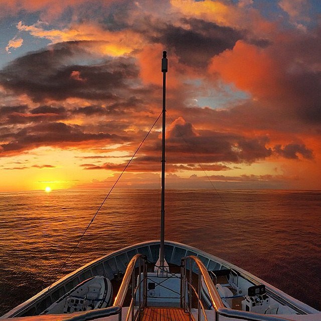 Sailing into sunset.