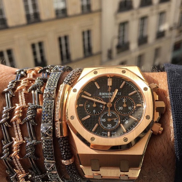 Rose Gold Audemars Piguet Royal Oak Chronograph.