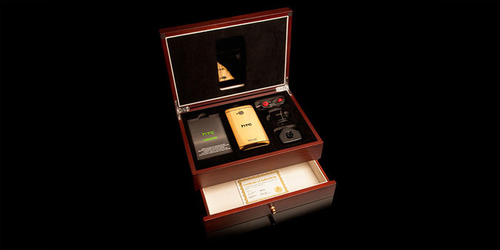 Gold-plated HTC One.