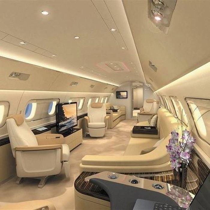 Private plane interior.