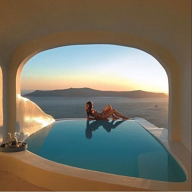 Sunset in Santorini.