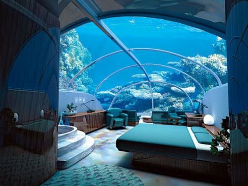 Underwater Poseidon hotel in Bora Bora.