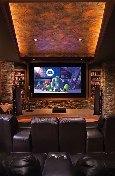 Awesome home theater. A real man cave.