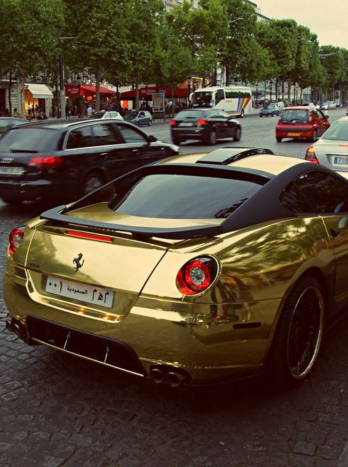 Gold Ferrari.