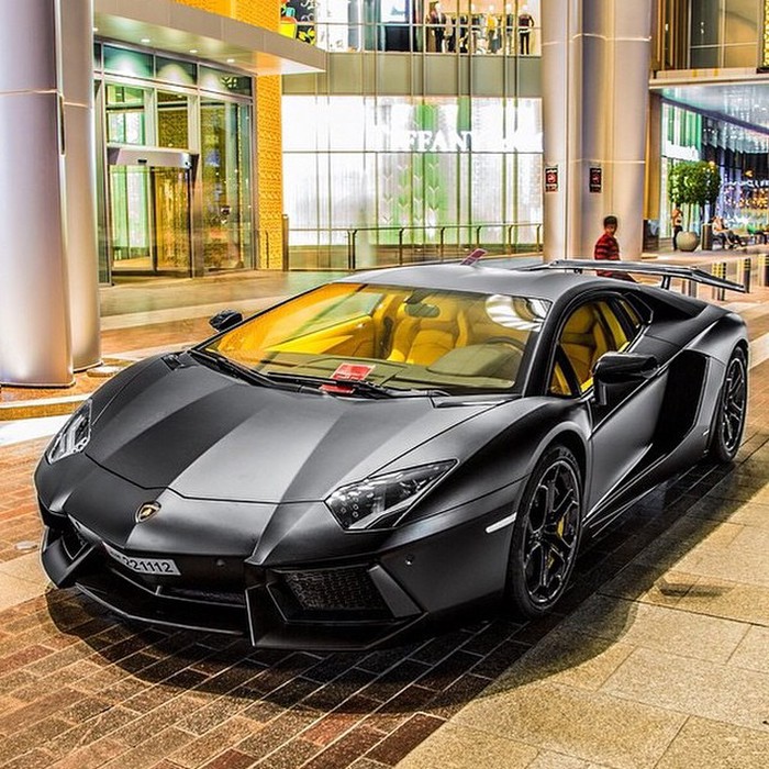 Matte Black Lamborghini Aventador.