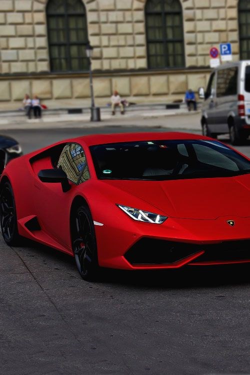 Matte Red Lamborghini Huracan.