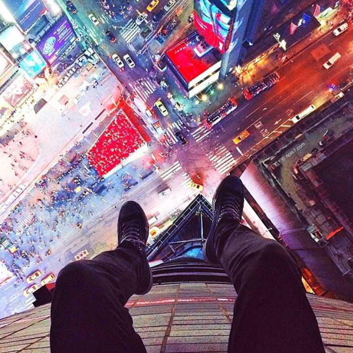 Sitting on Top of Times Square, NYC.