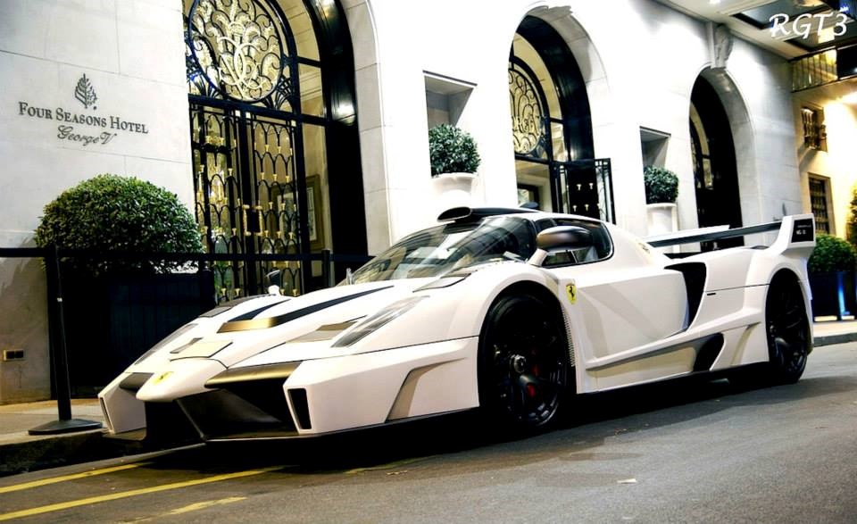 Ferrari in front of the Four Seasons Hotel.