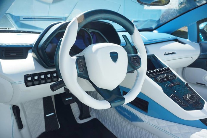 Lamborghini Aventador interior.