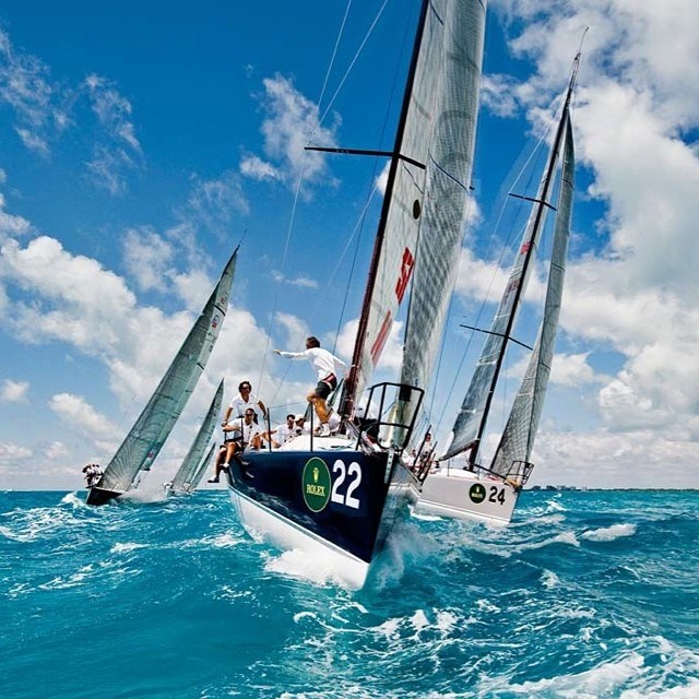 Yacht racing in Miami by Kurt Arrigo.