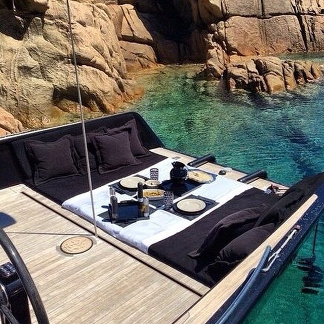 Sailboat Lunch in Porto Cervo, Sardinia, Italy.