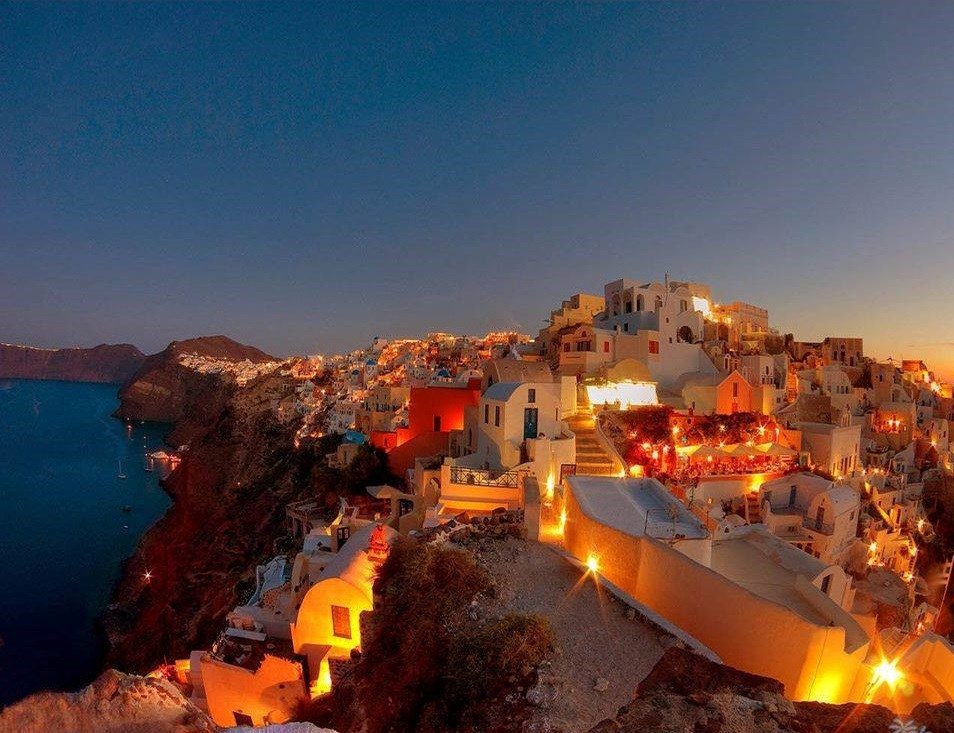 Beautiful Santorini evening.