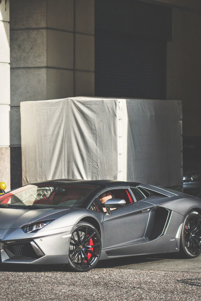 Matte grey Aventador.