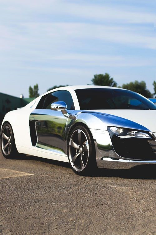 White and chrome combination on Audi.