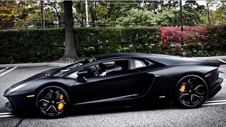 Matte black Lamborghini.