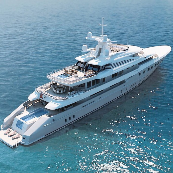 Beautiful Red Square yacht by Dunya Yachts.